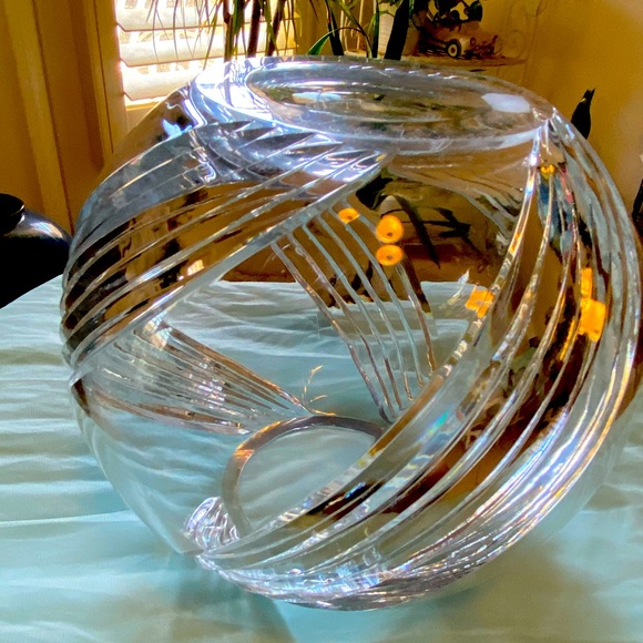 CESKA CRYSTAL ROSE BOWL - Picture 1 of 4